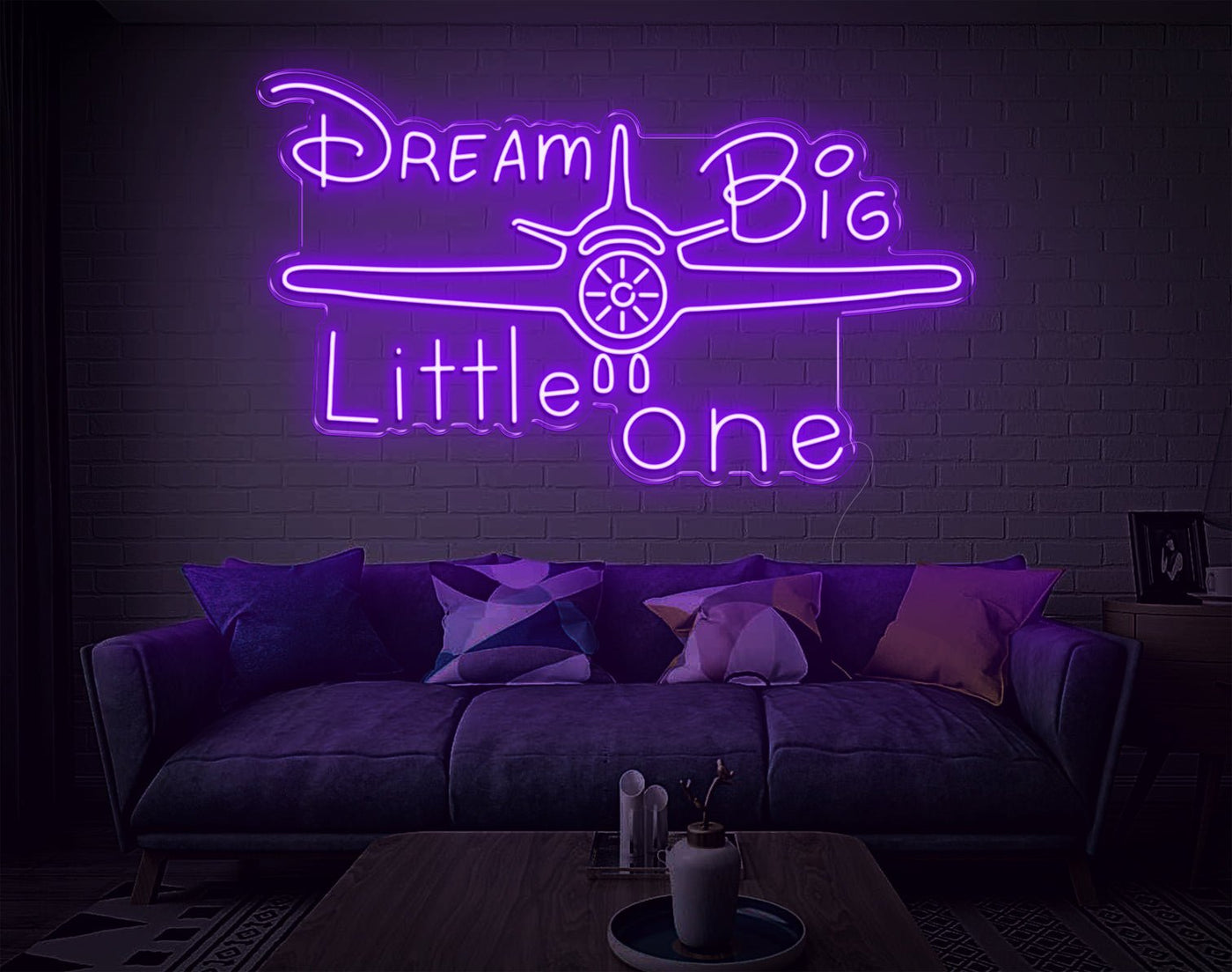 Dream Big Little One LED Neon Sign - 24inch x 42inchPurple