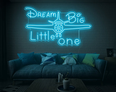 Dream Big Little One LED Neon Sign - 24inch x 42inchLight Blue