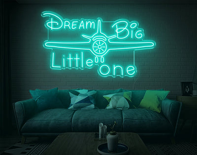 Dream Big Little One LED Neon Sign - 24inch x 42inchTurquoise