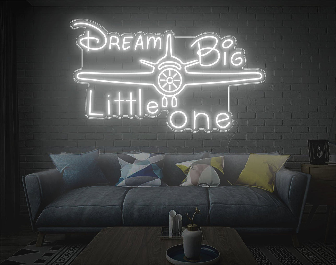 Dream Big Little One LED Neon Sign - 24inch x 42inchWhite