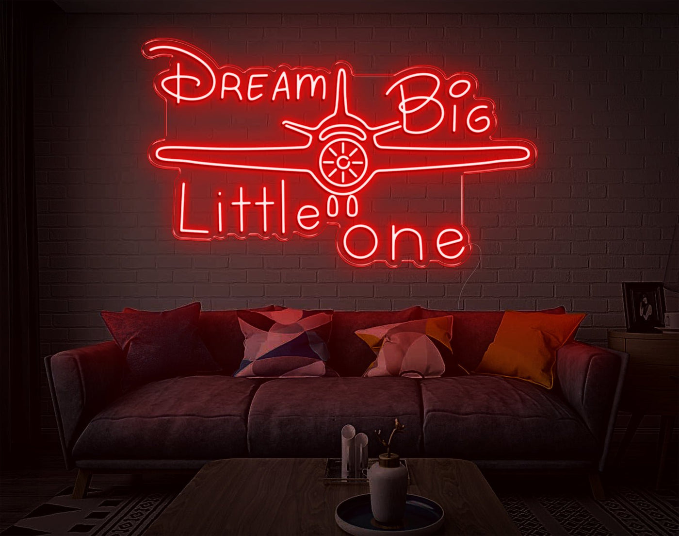 Dream Big Little One LED Neon Sign - 24inch x 42inchRed
