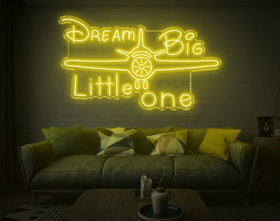Dream Big Little One LED Neon Sign - 24inch x 42inchYellow