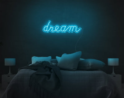 Dream LED Neon Sign - 8inch x 26inchLight Blue