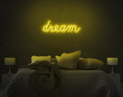 Dream LED Neon Sign - 8inch x 26inchYellow