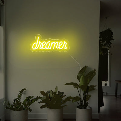 Dreamer LED Neon Sign - 14inch x 6inchYellow