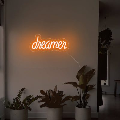 Dreamer LED Neon Sign - 14inch x 6inchDark Orange