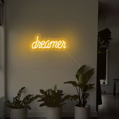 Dreamer LED Neon Sign - 14inch x 6inchGold