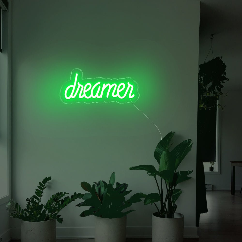 Dreamer LED Neon Sign - 14inch x 6inchGreen