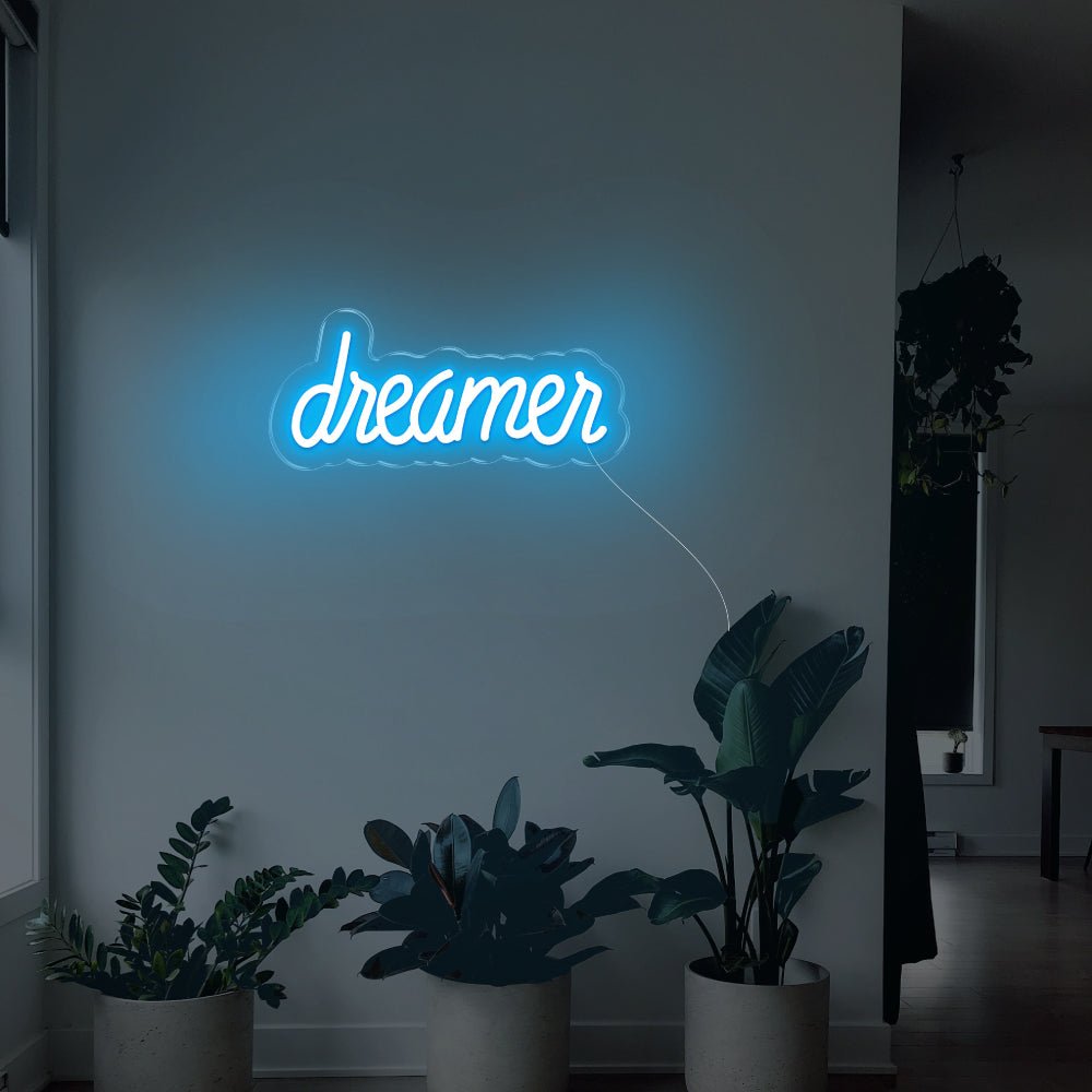 Dreamer LED Neon Sign - 14inch x 6inchIce Blue