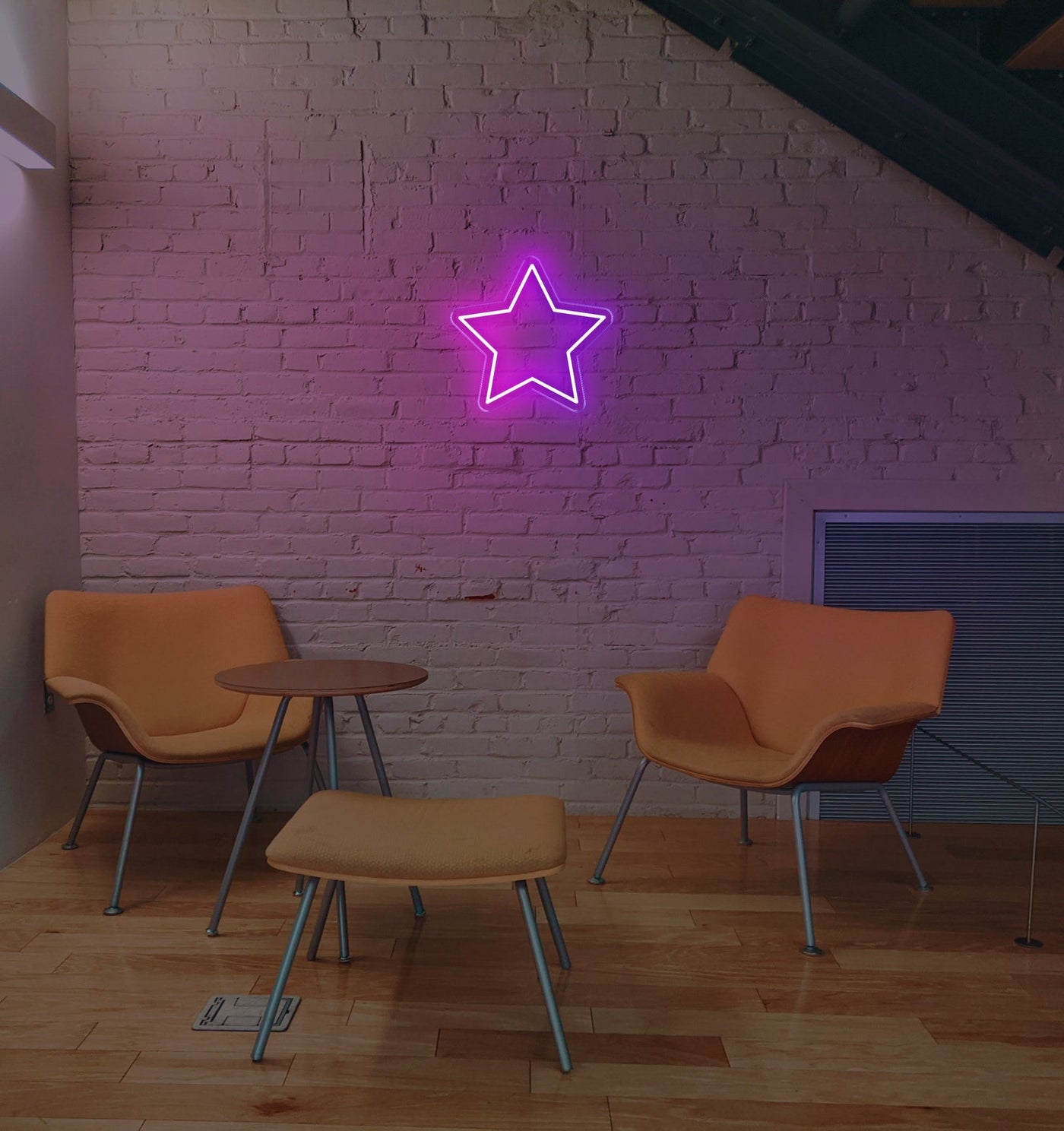 Duo Coloured Stars LED neon sign - 19inch x 18inchPink and purple
