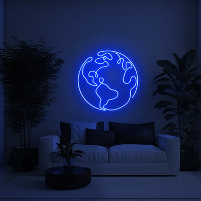 Earth Aesthetic LED Neon Sign - 30 InchDark Blue