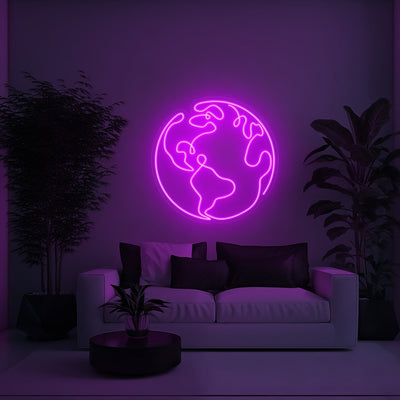 Earth Aesthetic LED Neon Sign - 30 InchPurple