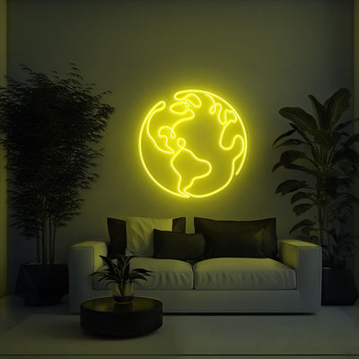 Earth Aesthetic LED Neon Sign - 30 InchYellow