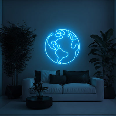 Earth Aesthetic LED Neon Sign - 30 InchIce Blue