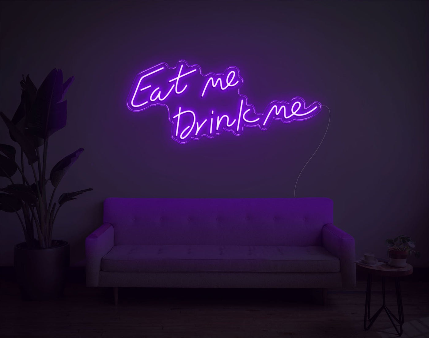 Eat Me Drink Me LED Neon Sign - 15inch x 34inchPurple