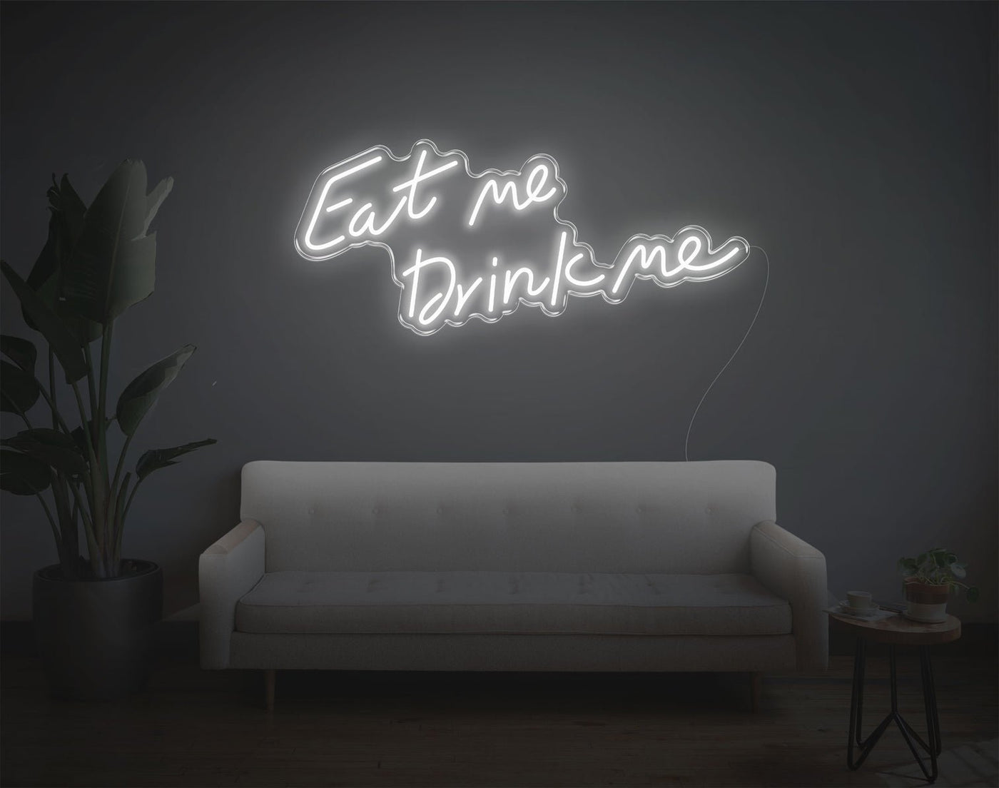 Eat Me Drink Me LED Neon Sign - 15inch x 34inchWhite