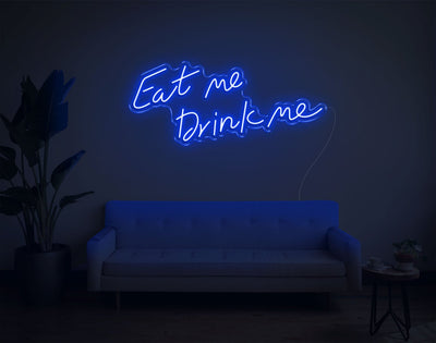 Eat Me Drink Me LED Neon Sign - 15inch x 34inchBlue