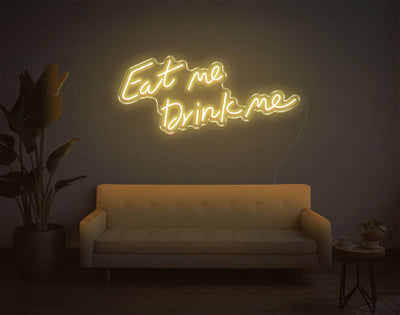 Eat Me Drink Me LED Neon Sign - 15inch x 34inchYellow