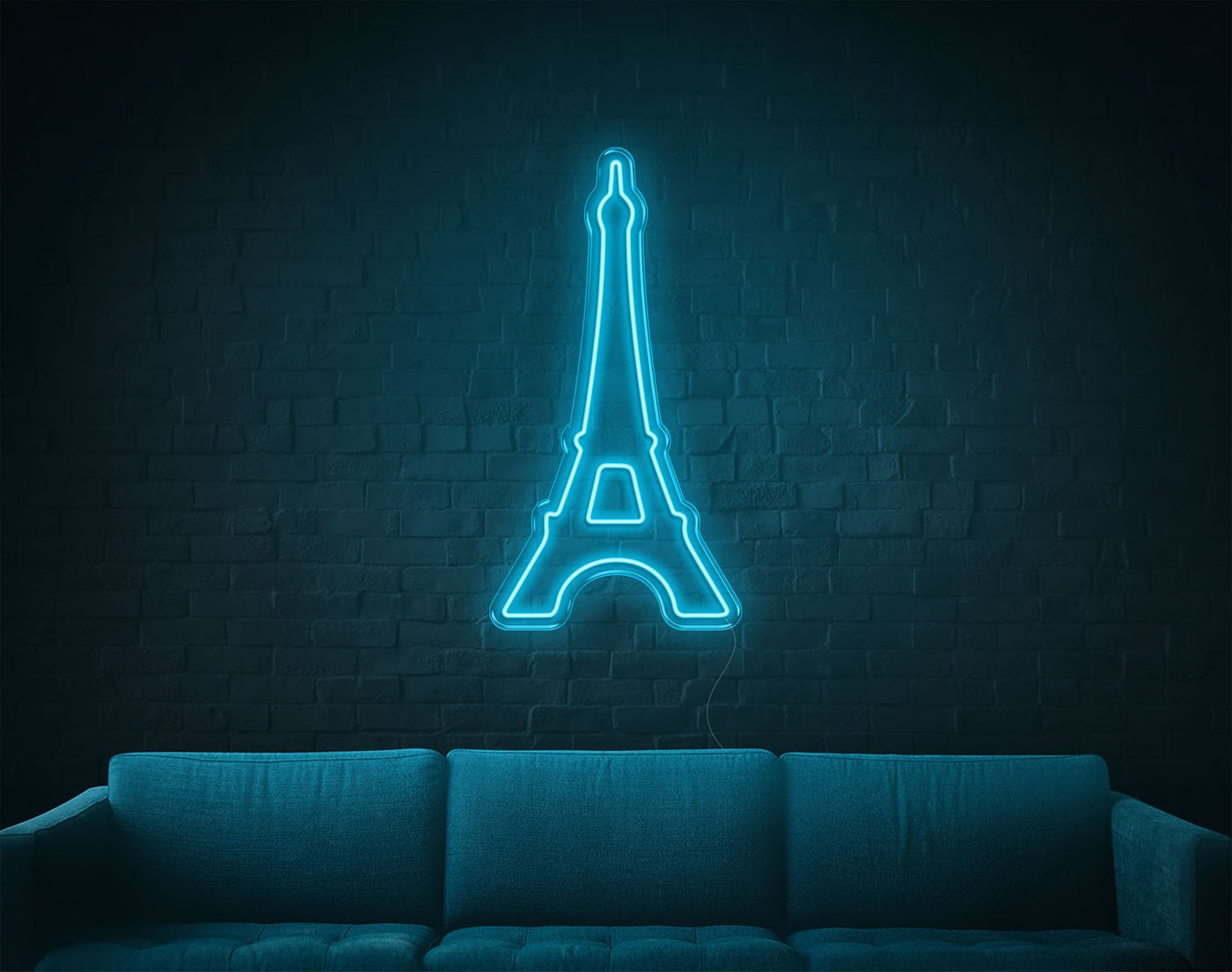 Eiffel Tower LED Neon Sign - 32inch x 17inchLight Blue