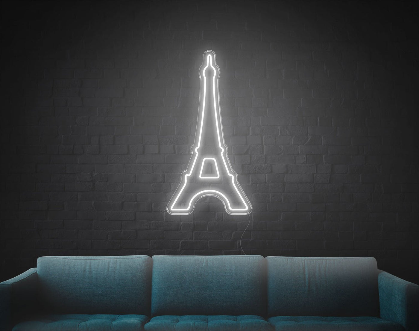 Eiffel Tower LED Neon Sign - 32inch x 17inchWhite
