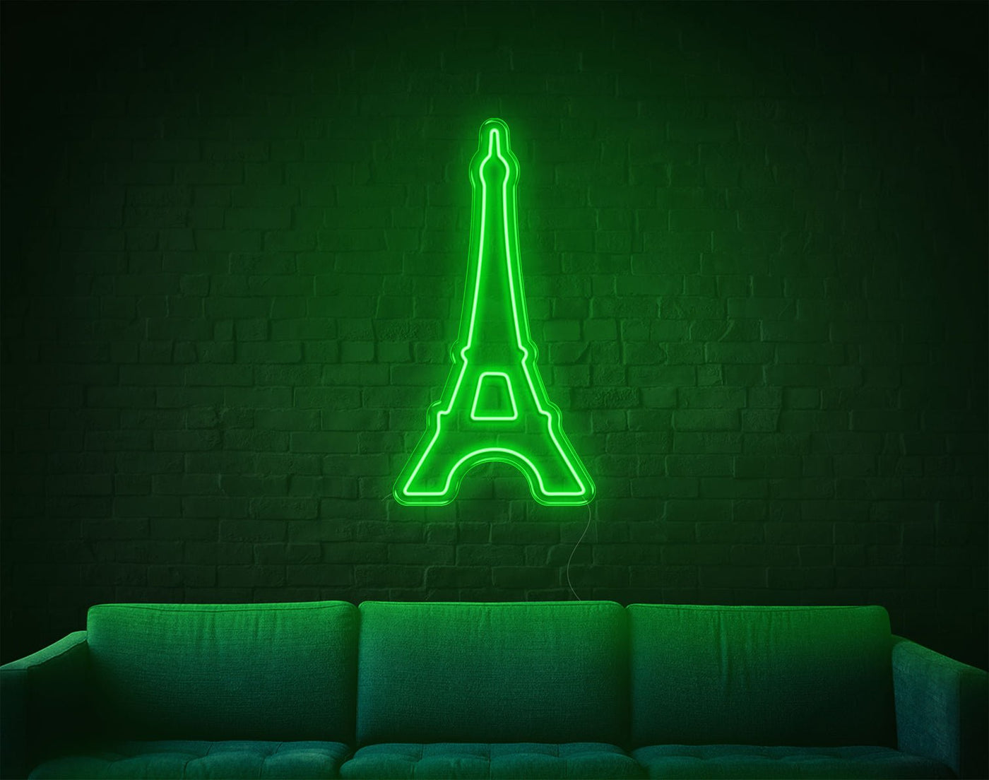 Eiffel Tower LED Neon Sign - 32inch x 17inchGreen