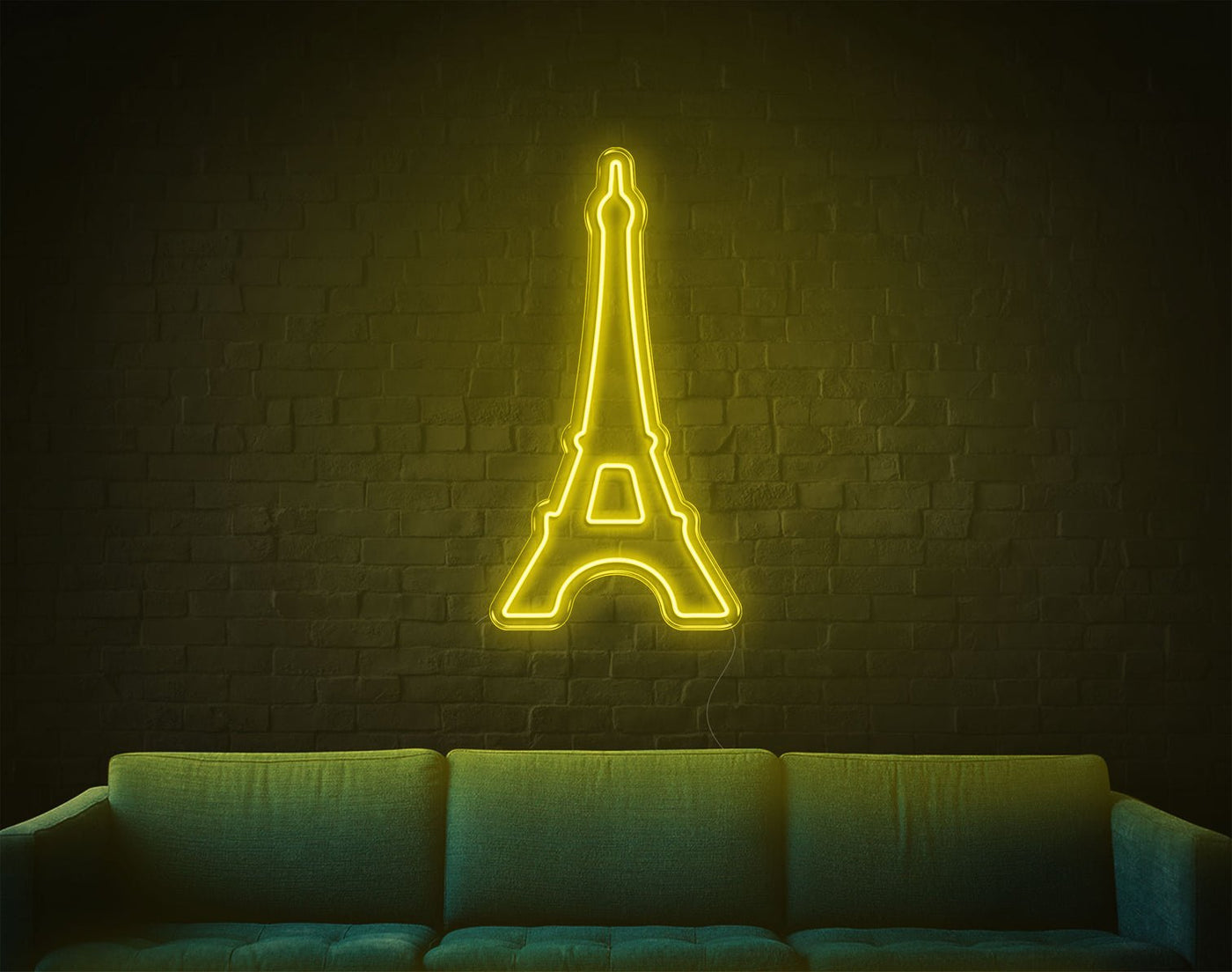 Eiffel Tower LED Neon Sign - 32inch x 17inchYellow
