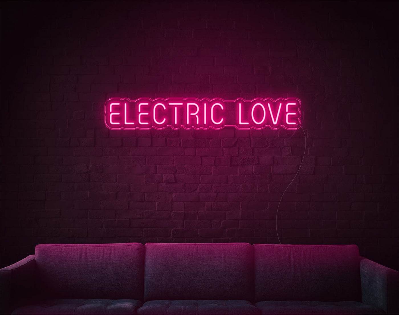 Electric Love LED Neon Sign - 5inch x 31inchLight Pink