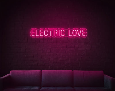 Electric Love LED Neon Sign - 5inch x 31inchLight Pink
