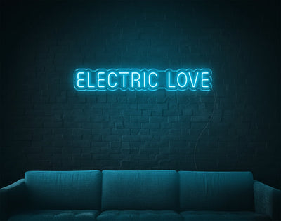 Electric Love LED Neon Sign - 5inch x 31inchLight Blue