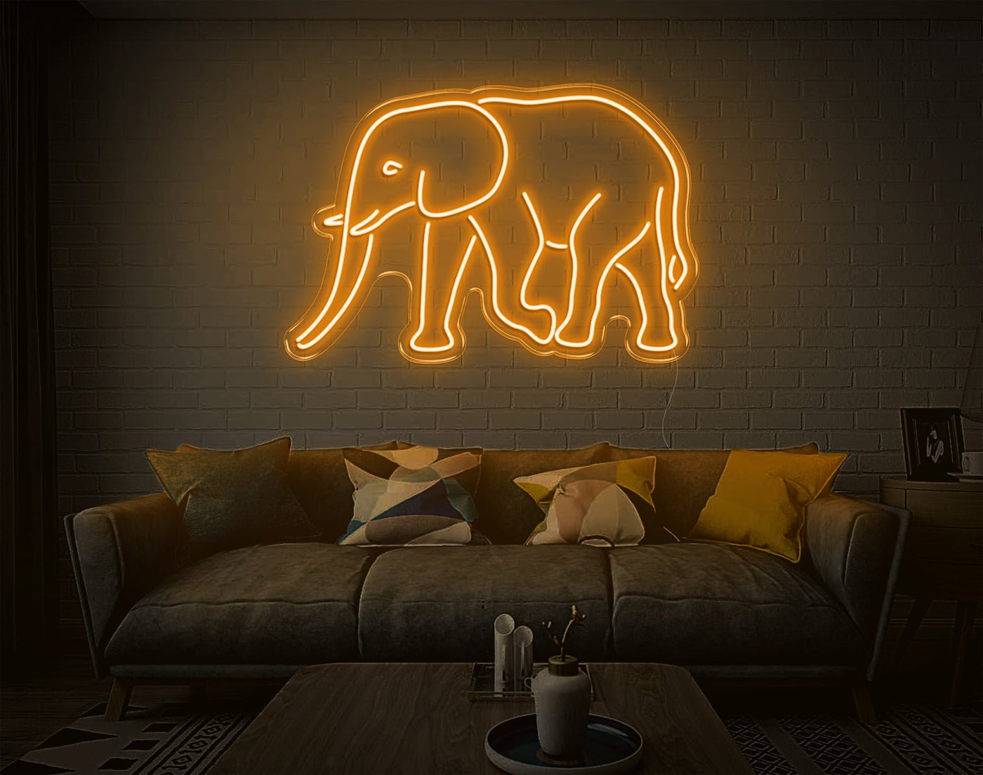 Elephant LED Neon Sign - 7inch x 11inchOrange