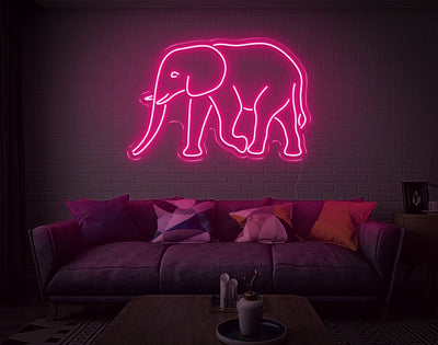 Elephant LED Neon Sign - 7inch x 11inchLight Pink