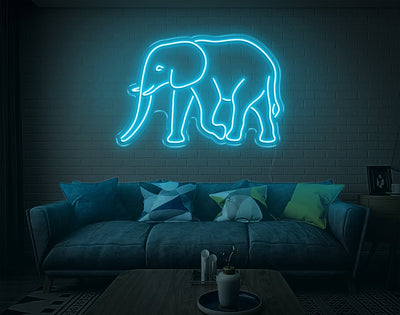 Elephant LED Neon Sign - 7inch x 11inchLight Blue