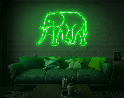 Elephant LED Neon Sign - 7inch x 11inchGreen