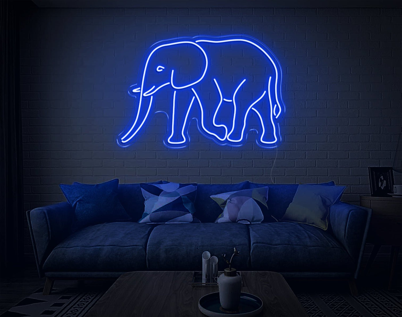 Elephant LED Neon Sign - 7inch x 11inchBlue