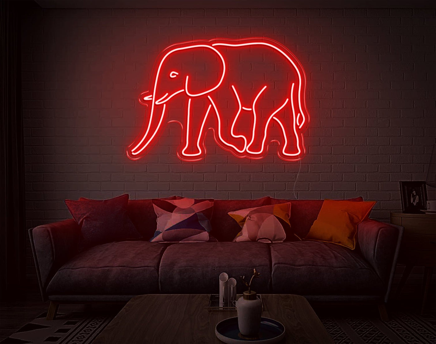 Elephant LED Neon Sign - 7inch x 11inchRed