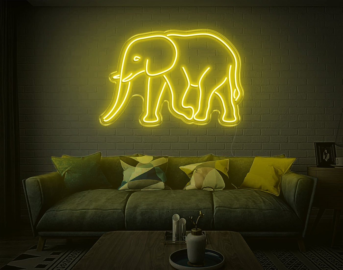 Elephant LED Neon Sign - 7inch x 11inchYellow