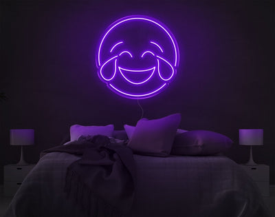 Emoticon LED Neon Sign - 14inch x 14inchPurple