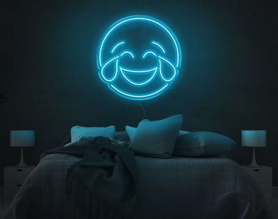 Emoticon LED Neon Sign - 14inch x 14inchLight Blue
