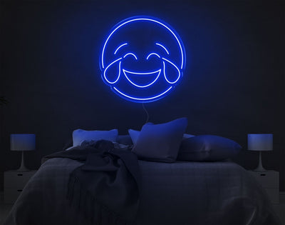 Emoticon LED Neon Sign - 14inch x 14inchBlue
