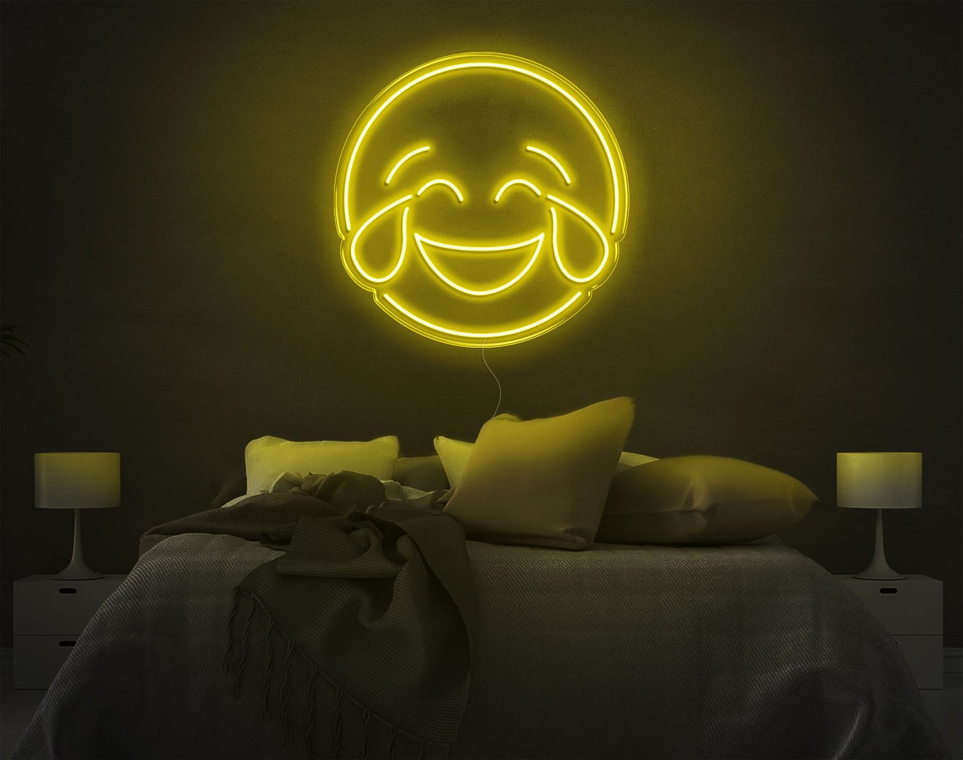 Emoticon LED Neon Sign - 14inch x 14inchYellow