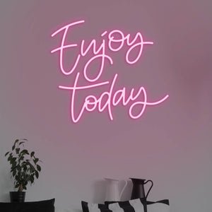 Enjoy Today LED Neon Sign - Pink