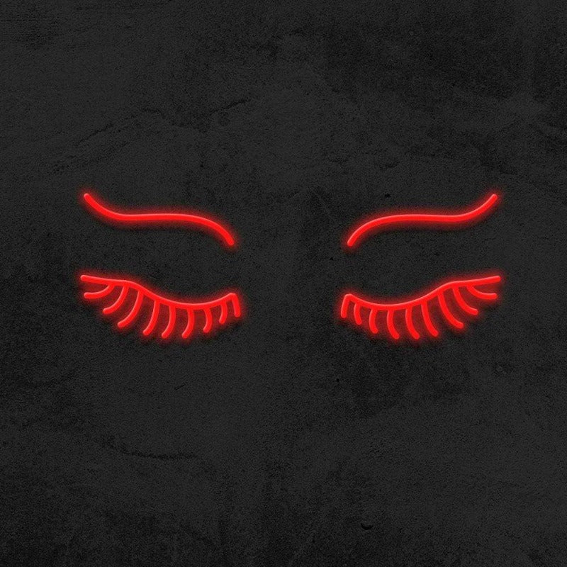 EYES WITH LASHES Neon Sign - Red20 inches