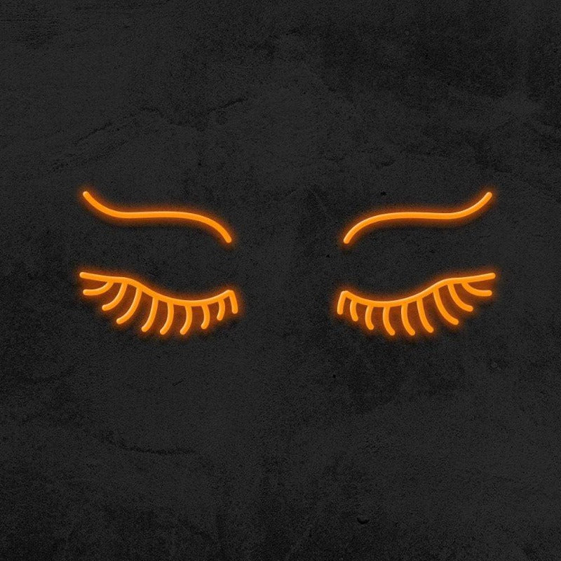 EYES WITH LASHES Neon Sign - Orange20 inches