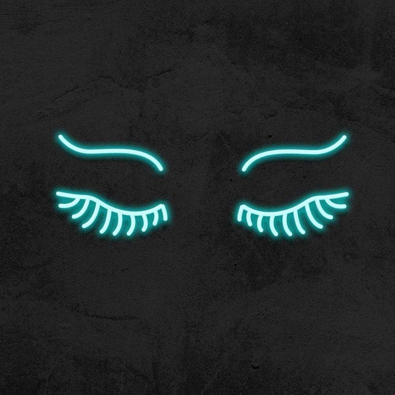 EYES WITH LASHES Neon Sign - Ice Blue20 inches