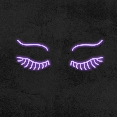 EYES WITH LASHES Neon Sign - Purple20 inches