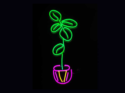 Fiddle Leaf Fig Plant Neon Sign -
