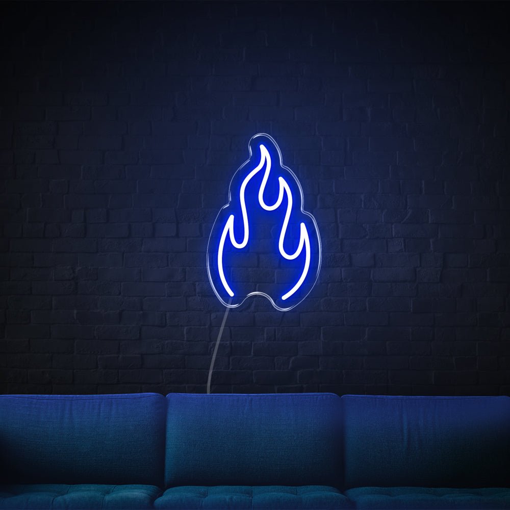 Fire LED Neon Sign - 10inch x 15inchBlue