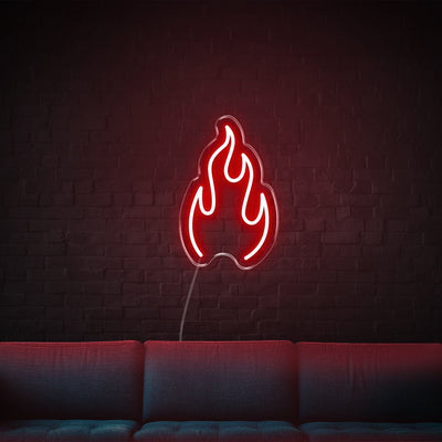 Fire LED Neon Sign - 10inch x 15inchRed