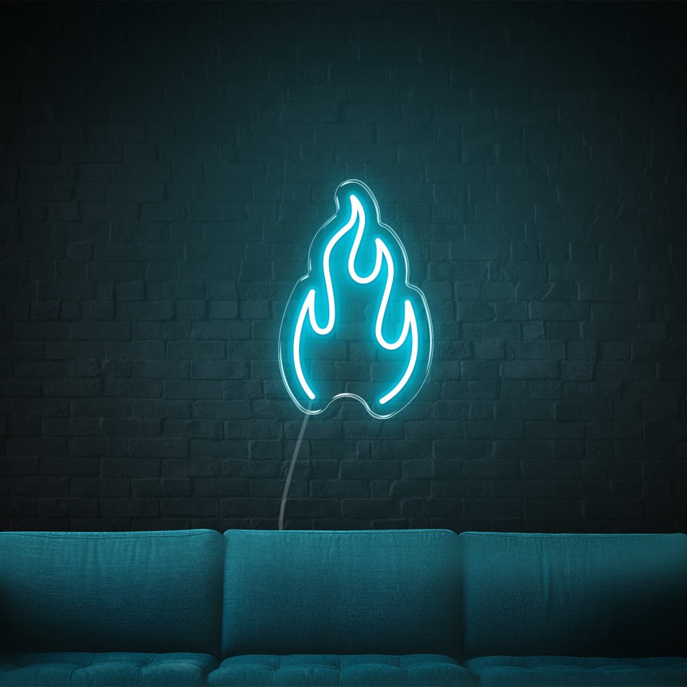 Fire LED Neon Sign - 10inch x 15inchTurquoise