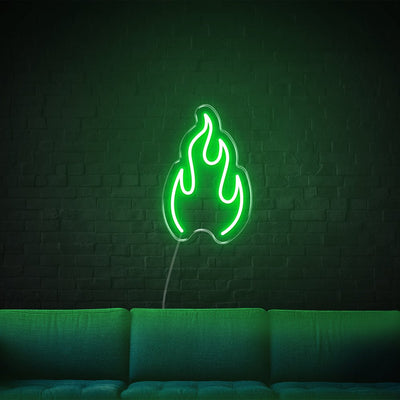 Fire LED Neon Sign - 10inch x 15inchGreen